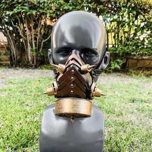 Halloween Steampunk Cosplay Costume Gold Black Party Mask For Men and Women